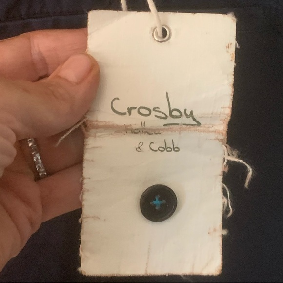 NWT Men’s Italian CROSBY HALLEN & COBB Cotton Pants Flat Front Long Inseam 34x35 - Picture 4 of 13